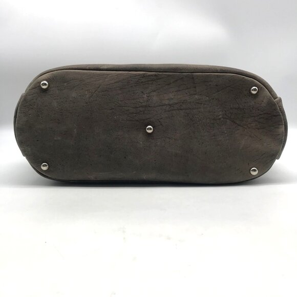 Longchamp Grey Distressed Leather Cosmo Satchel Bag - Picture 6 of 11